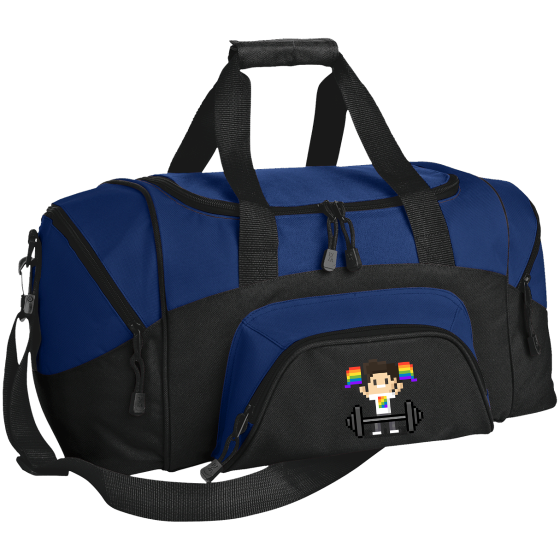 Pixel Pride - Barbell Small Colorblock Sport Duffel Bag