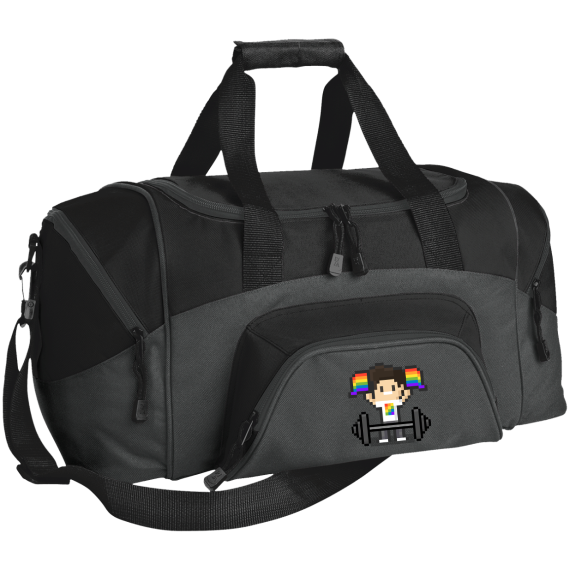 Pixel Pride - Barbell Small Colorblock Sport Duffel Bag