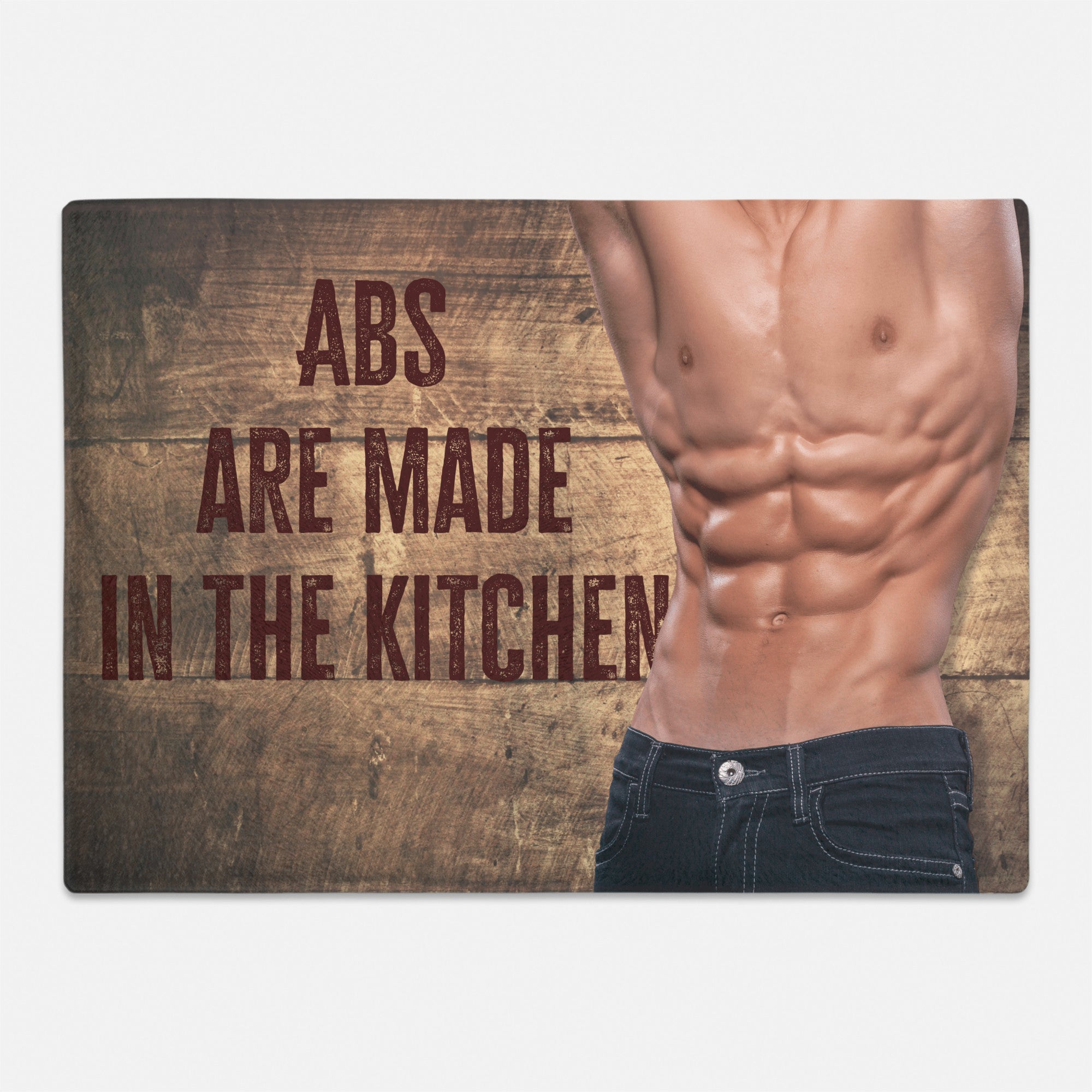 Abs Are Made in the Kitchen Glass Cutting Board - 15.75"x11.5"