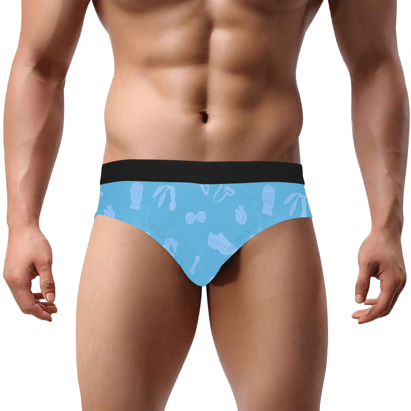 Blue All Over Gym Gear Men's Mid Rise Briefs